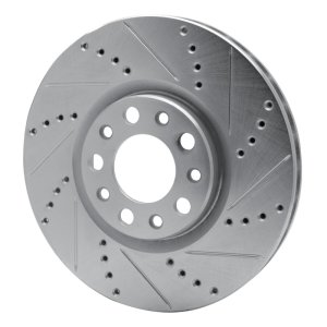 Chrysler 200 Brake Rotor (1) - Front Right - R1 Concepts - Drilled & Slotted - Silver - `13-`23